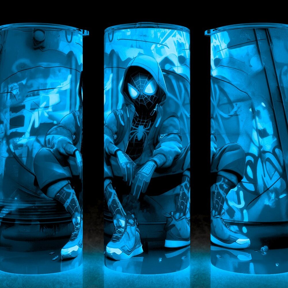 Glow in the Dark Spiderman Miles Morales Chilling Superhero Cup Mug Tumbler